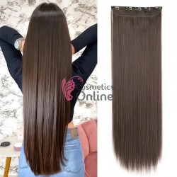 Extensie de par cu 5 Clips On delux dubla dreapta de 70 cm, Saten Inchis 3636H